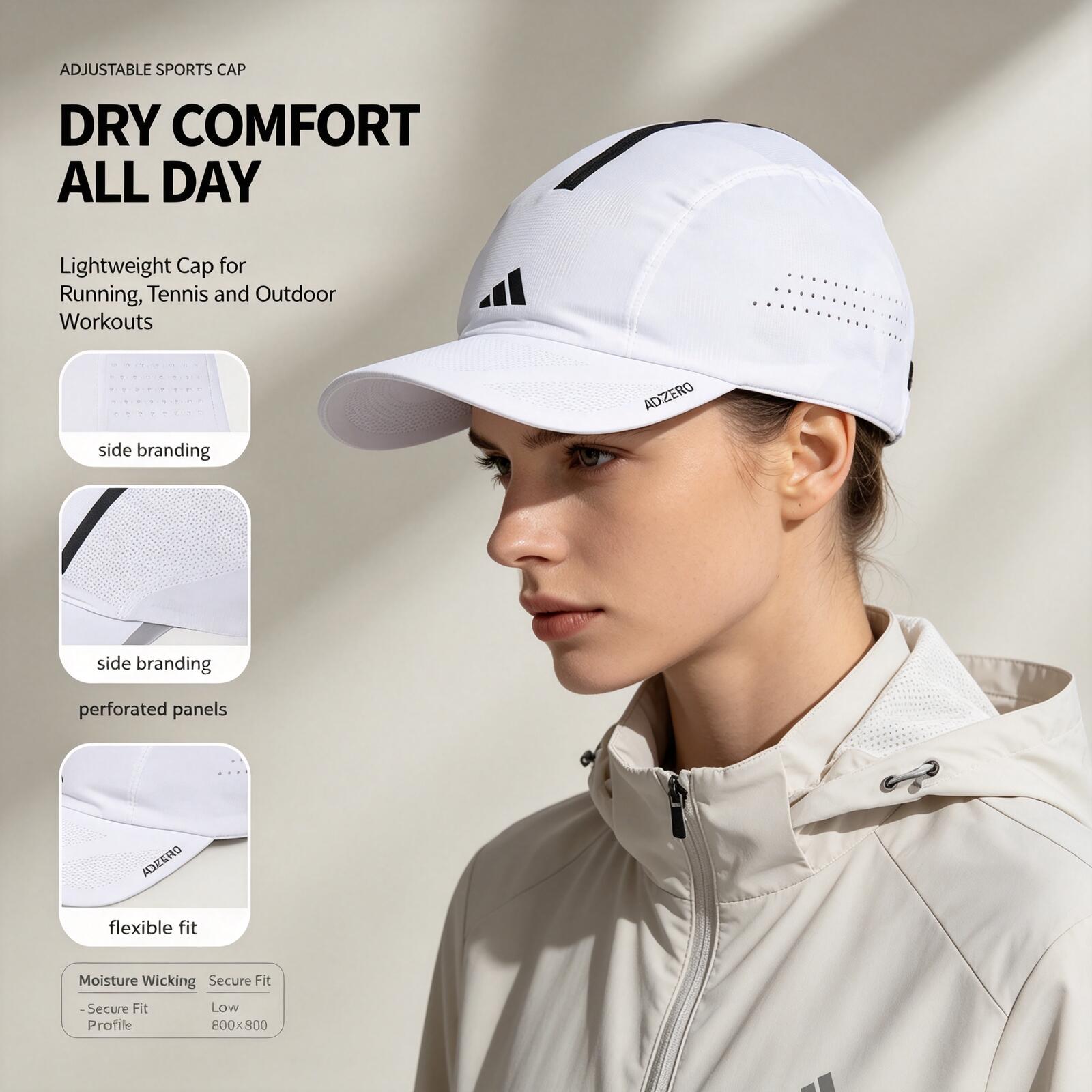 Adidas White Running Cap Light - огляд і ціна Running Cap Lightweight