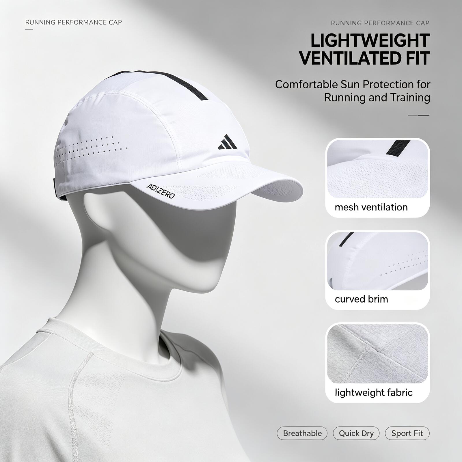 Adidas White Running Cap Light - огляд і ціна Running Cap Lightweight