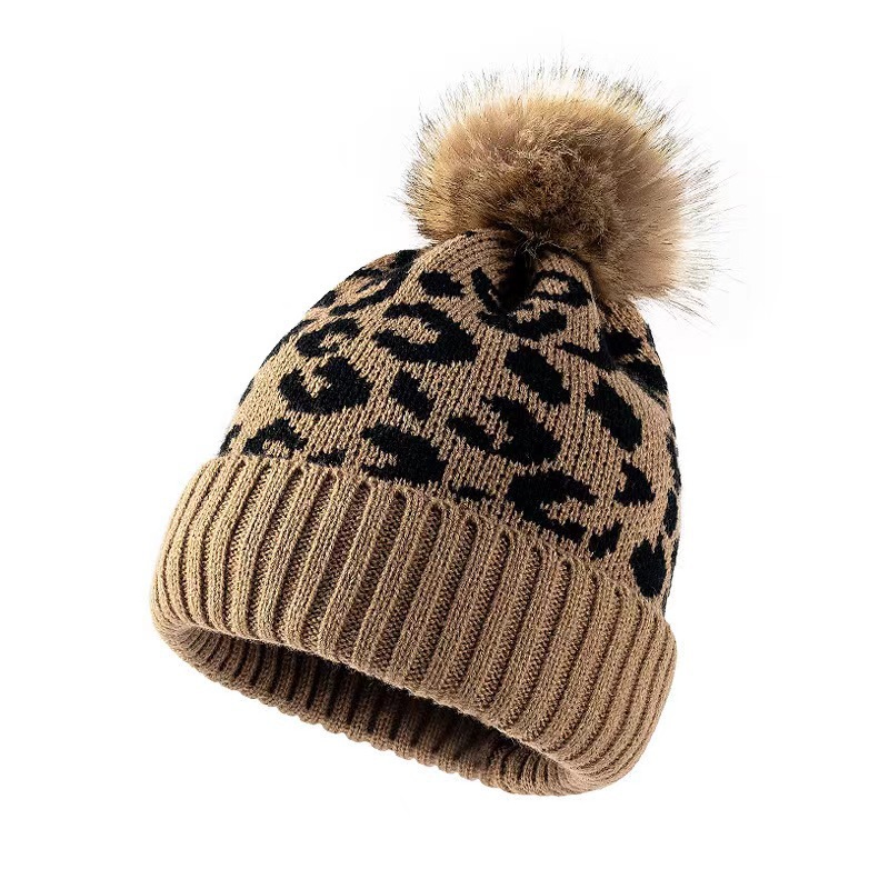 Womens Leopard Print Knit Bean - огляд і ціна Beanie Cuffed Knit