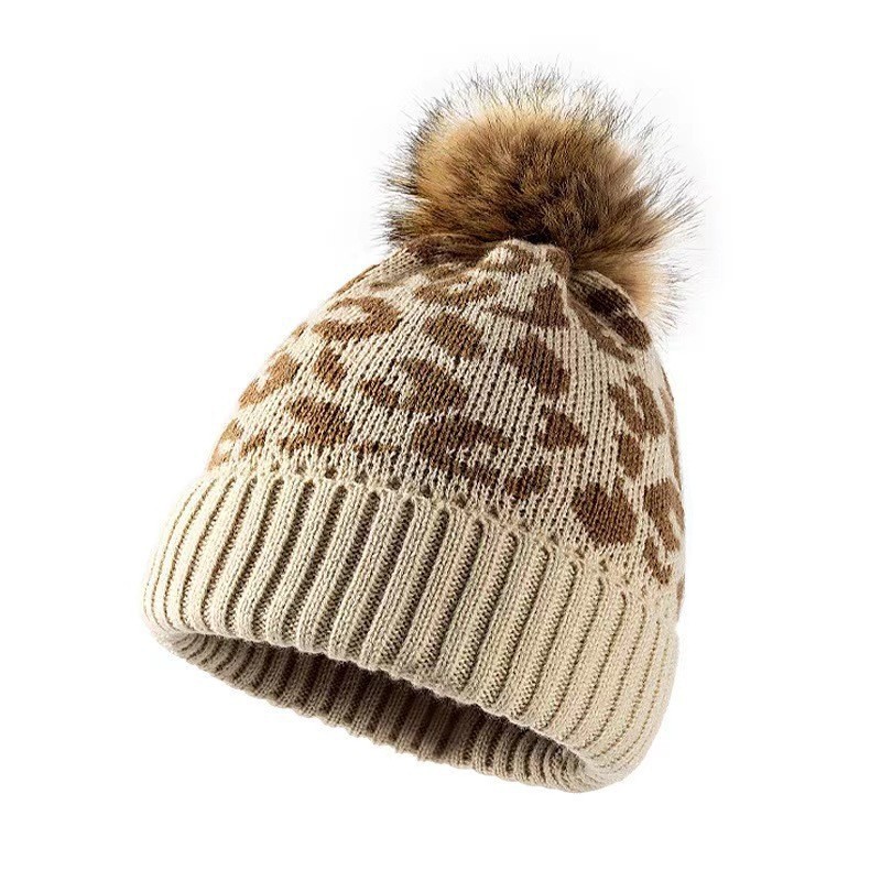 Womens Leopard Print Knit Bean - огляд і ціна Beanie Cuffed Knit