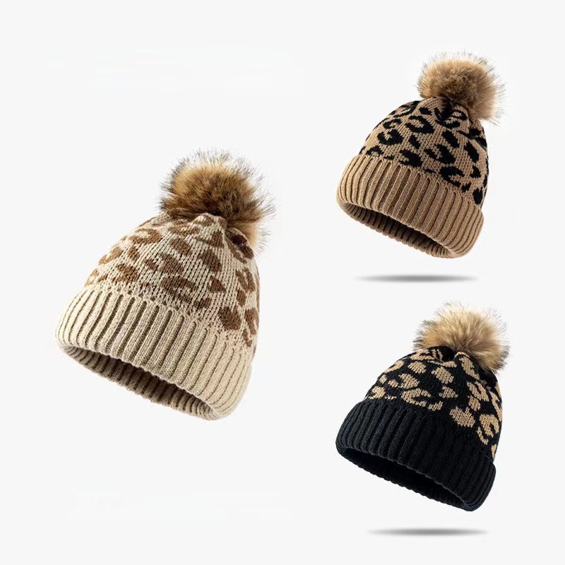 Womens Leopard Print Knit Bean - огляд і ціна Beanie Cuffed Knit