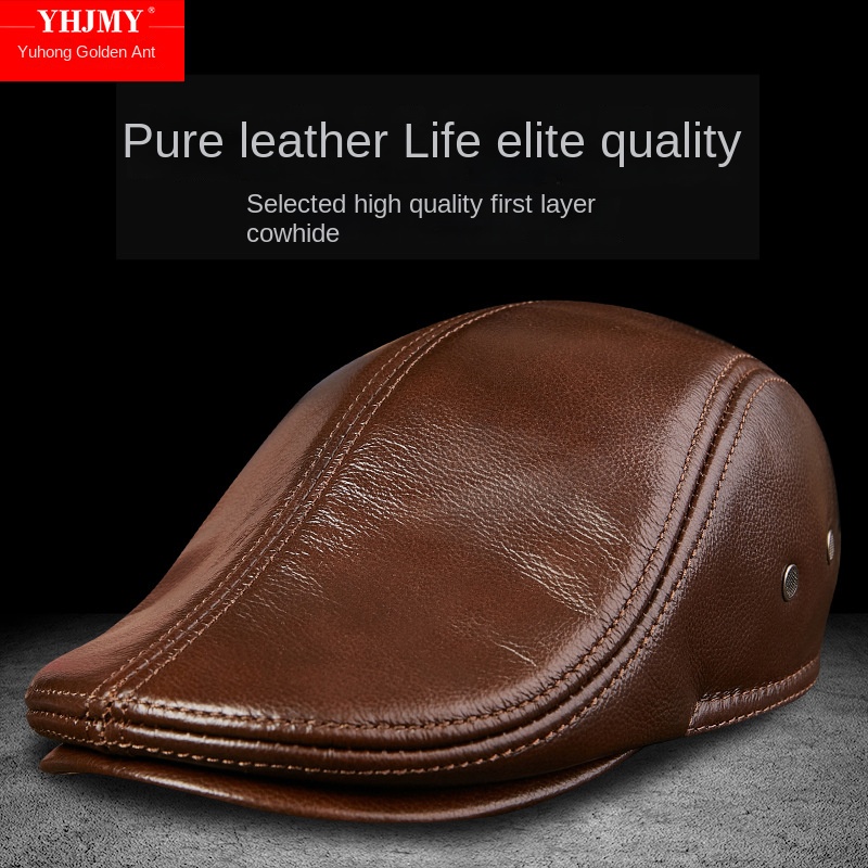Genuine Cowhide Leather Men Be - огляд і ціна Baseball Cap Structured