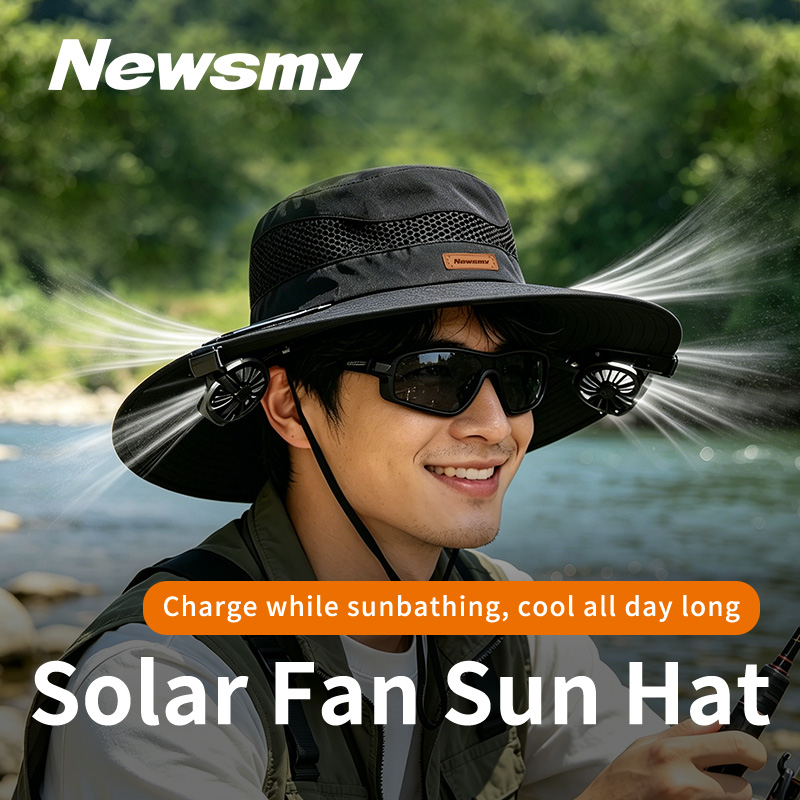NEWSMY Solar Powered Fan Sun H - огляд і ціна Sun Hat Wide Brim